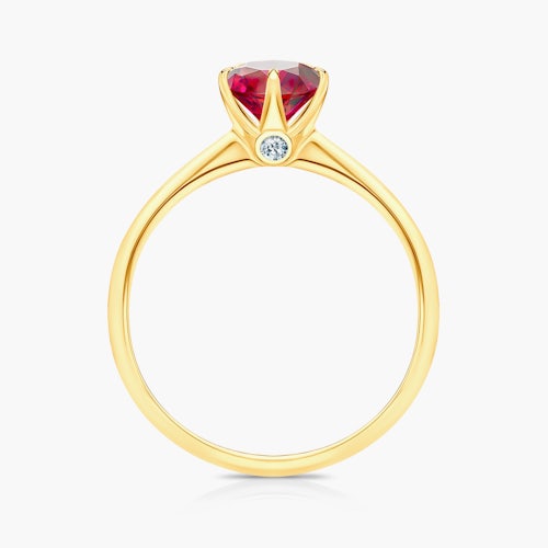 Pierścionek zaręczynowy The Journey: złoty, rubin